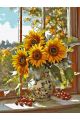 Картина по номерам без подрамника «Подсолнухи» 80x60 см
