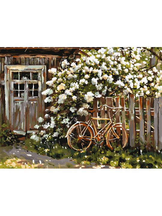 Картина по номерам без подрамника «Дом в деревне» 80x60 см