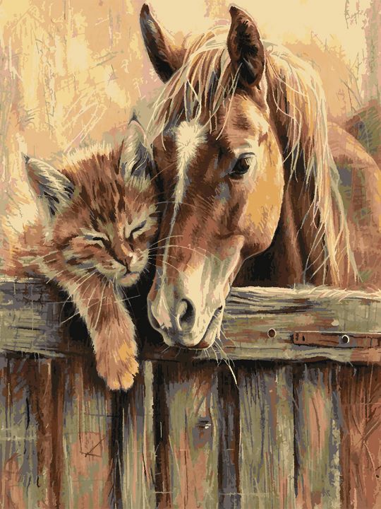 Картина по номерам без подрамника «Друзья» 130x100 см