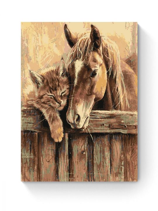 Картина по номерам на подрамнике «Друзья» 80x60 см