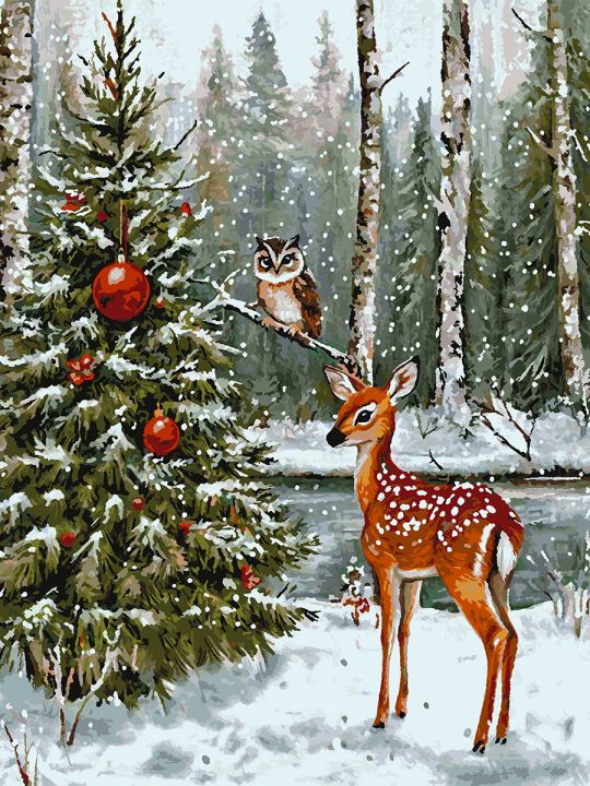 Картина по номерам без подрамника «Новый год» 130x100 см