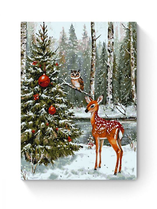 Картина по номерам на подрамнике «Новый год» 90x70 см