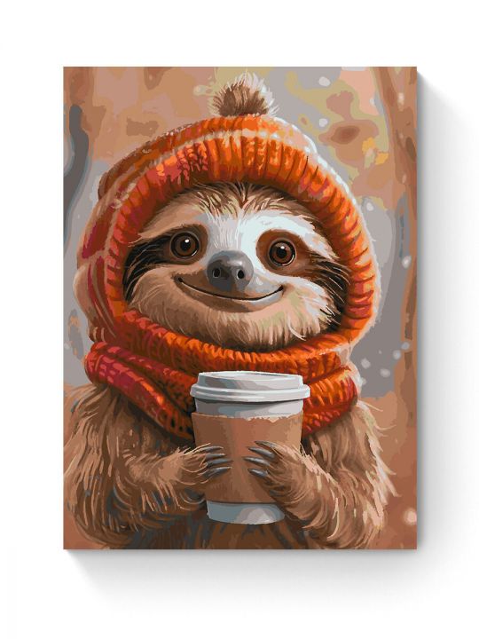 Картина по номерам на подрамнике «Ленивец» 90x70 см