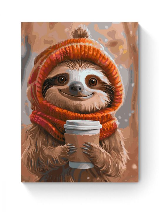 Картина по номерам на подрамнике «Ленивец» 80x60 см