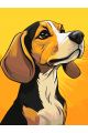 Картина по номерам без подрамника «Бигль» 80x60 см