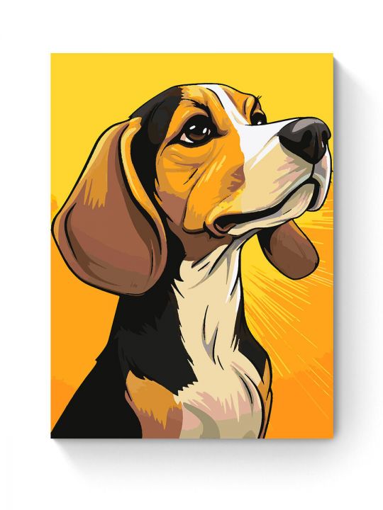 Картина по номерам на подрамнике «Бигль» 90x70 см