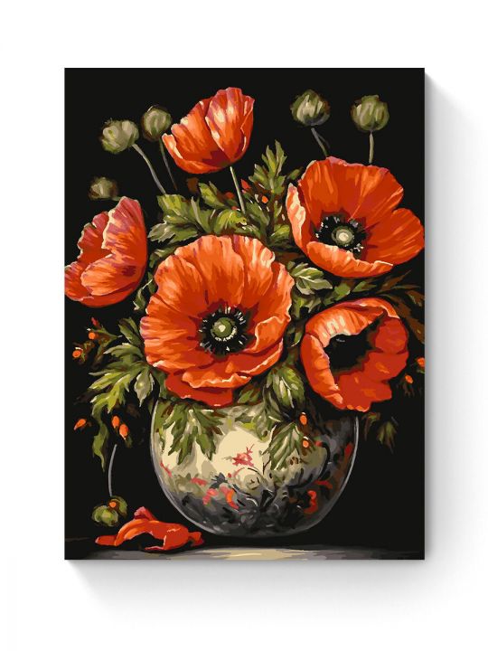 Картина по номерам на подрамнике «Букет маков» 90x70 см