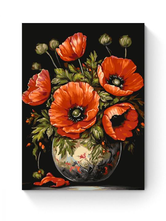 Картина по номерам на подрамнике «Букет маков» 80x60 см