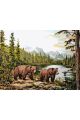 Картина по номерам без подрамника «Мишки в лесу» 130x100 см