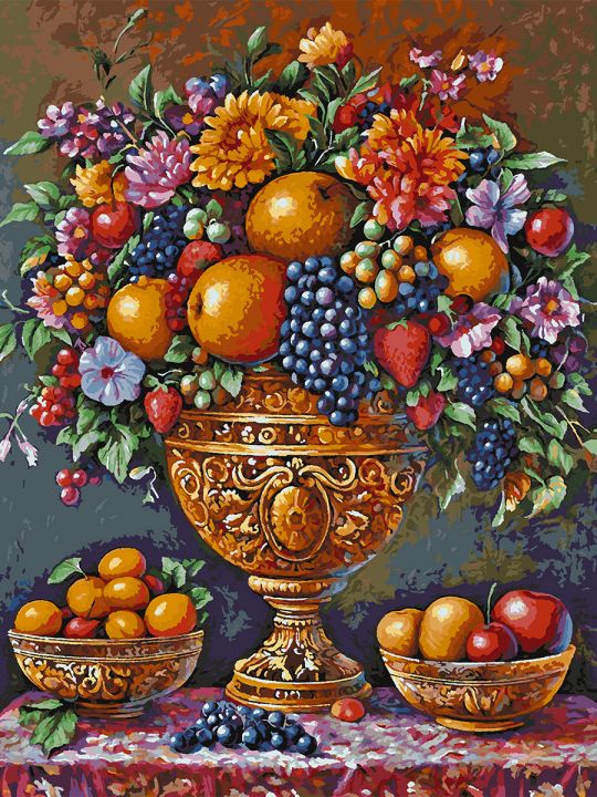 Картина по номерам без подрамника «Фруктовый пир» 130x100 см