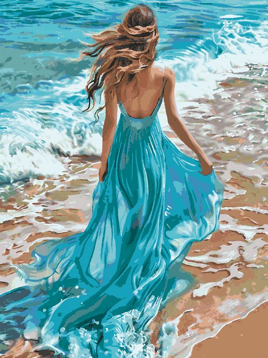 Картина по номерам без подрамника «По волнам» 90x70 см