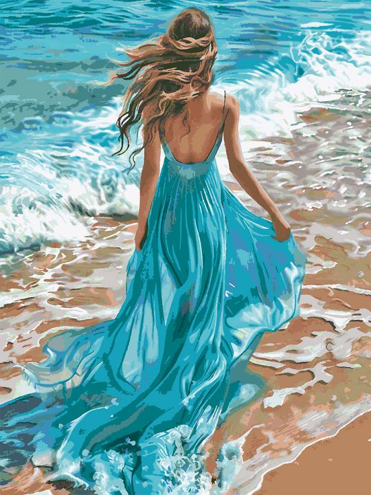 Картина по номерам без подрамника «По волнам» 130x100 см