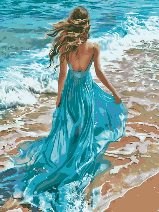 Картина по номерам без подрамника «По волнам» 80x60 см