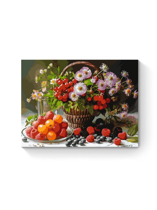 Картина по номерам на подрамнике «Ягодный пир» 90x70 см