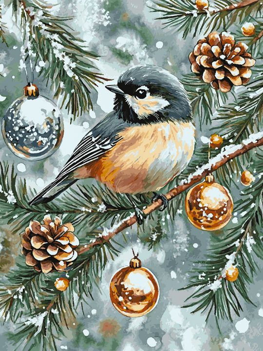 Картина по номерам без подрамника «С Новым годом» 130x100 см