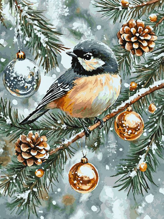 Картина по номерам без подрамника «С Новым годом» 80x60 см