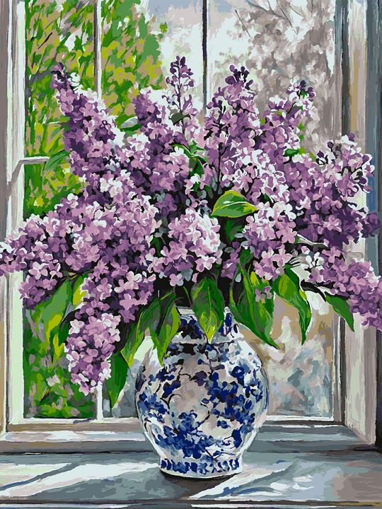 Картина по номерам без подрамника «Букет сирени» 130x100 см