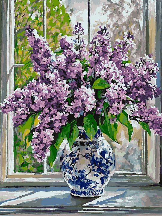 Картина по номерам без подрамника «Букет сирени» 80x60 см