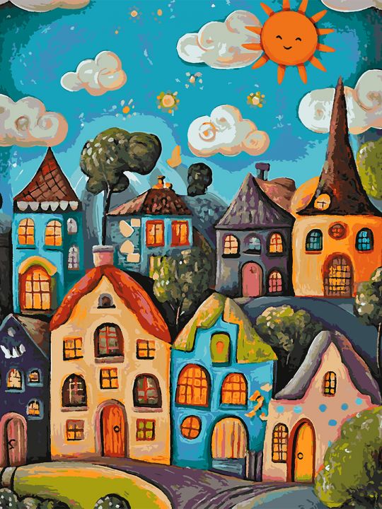 Картина по номерам без подрамника «Детский мир» 90x70 см