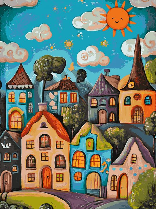 Картина по номерам без подрамника «Детский мир» 130x100 см