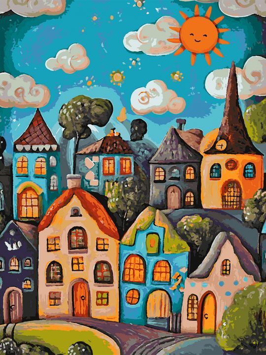 Картина по номерам без подрамника «Детский мир» 80x60 см