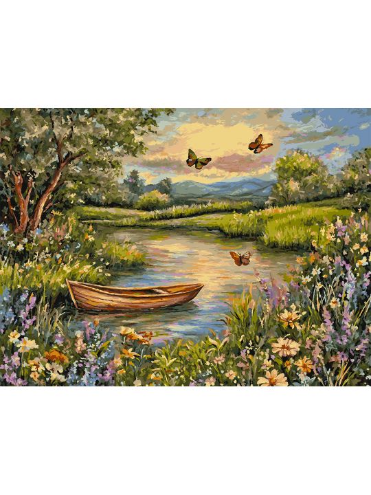 Картина по номерам без подрамника «Летний вечер» 130x100 см
