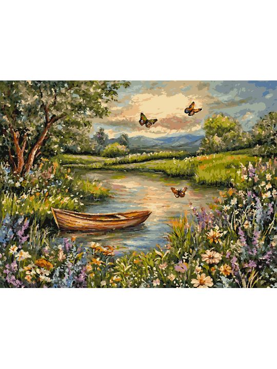 Картина по номерам без подрамника «Летний вечер» 80x60 см