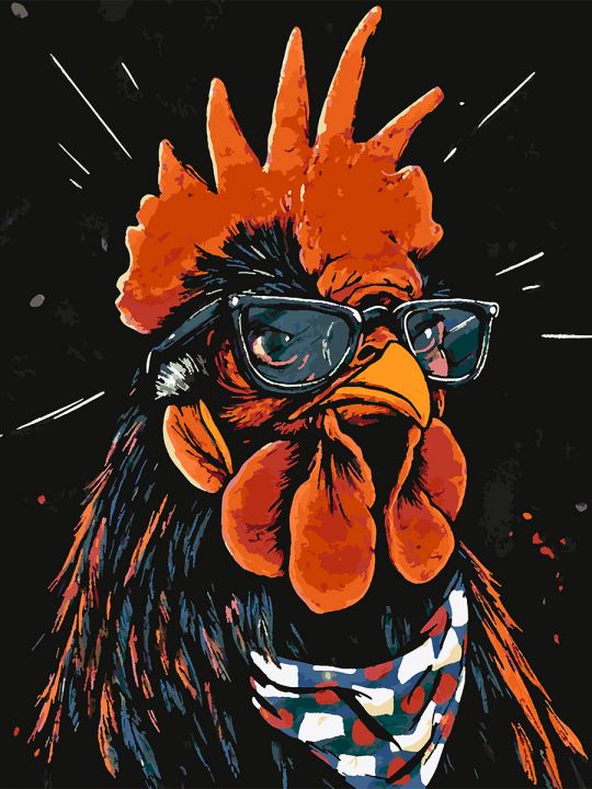 Картина по номерам без подрамника «Арт-Петух» 90x70 см