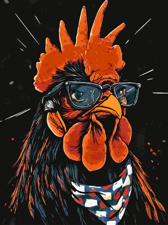 Картина по номерам без подрамника «Арт-Петух» 130x100 см