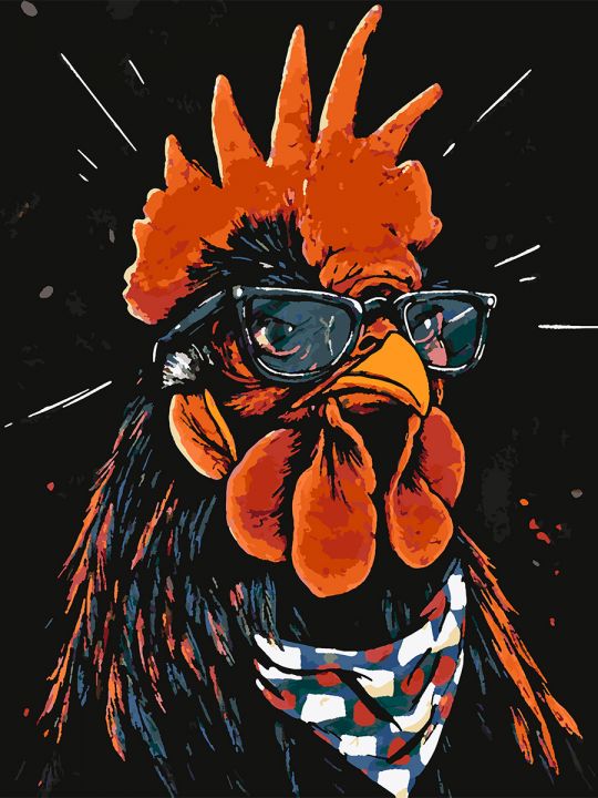 Картина по номерам без подрамника «Арт-Петух» 80x60 см