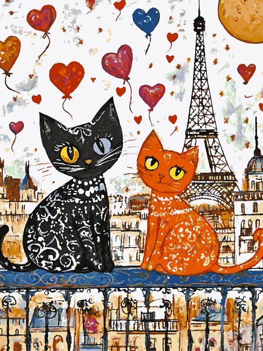 Картина по номерам без подрамника «Мур-Амур» 90x70 см