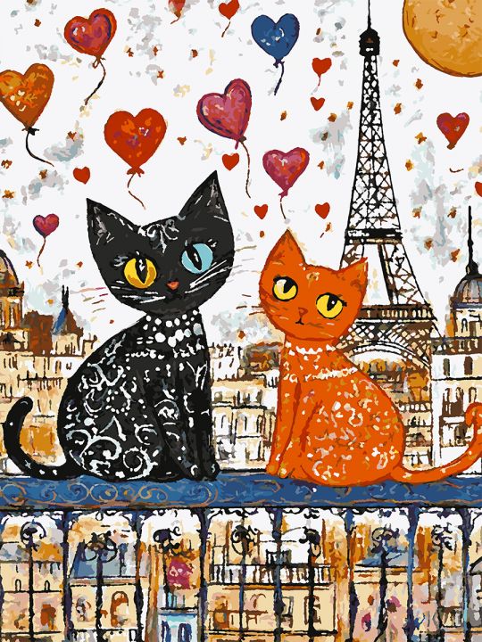 Картина по номерам без подрамника «Мур-Амур» 80x60 см