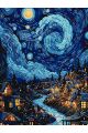 Картина по номерам без подрамника «Звездная ночь» 80x60 см