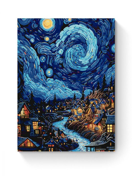 Картина по номерам на подрамнике «Звездная ночь» 90x70 см