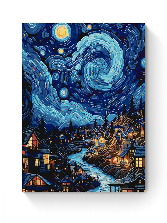 Картина по номерам на подрамнике «Звездная ночь» 80x60 см