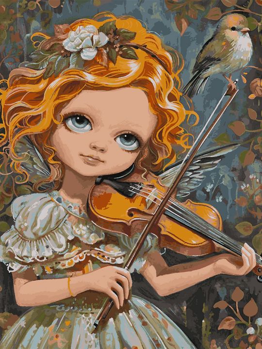 Картина по номерам без подрамника «Скрипачка» 130x100 см