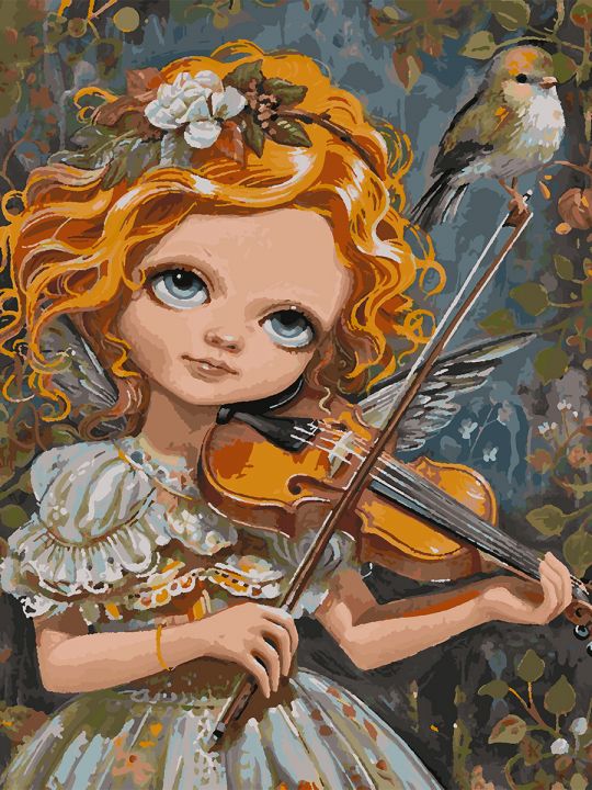 Картина по номерам без подрамника «Скрипачка» 80x60 см