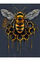 Алмазная мозаика без подрамника «Золотая пчела» 60x45 см