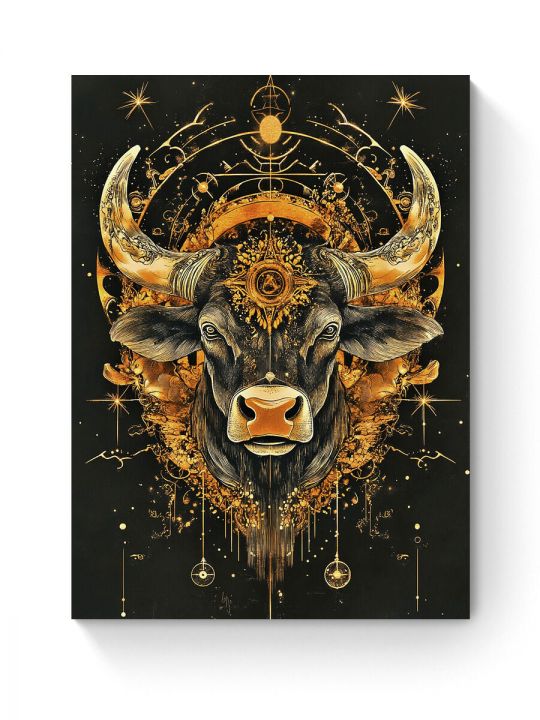 Алмазная мозаика на подрамнике «Золотой бык» 50x40 см