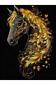 Алмазная мозаика без подрамника «Золотой конь» 25x20 см