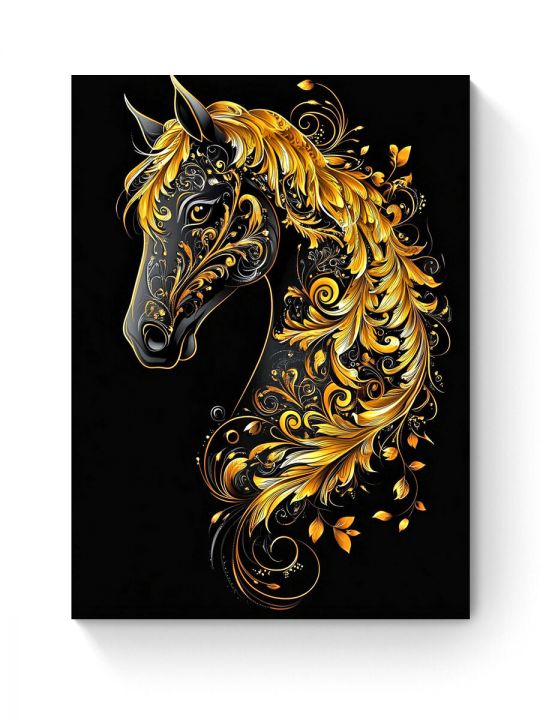 Алмазная мозаика на подрамнике «Золотой конь» 40x30 см