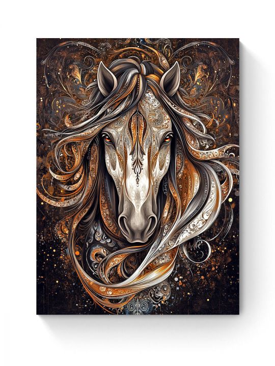 Алмазная мозаика на подрамнике «Золотой конь» 40x30 см