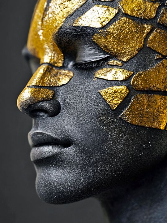 Алмазная мозаика без подрамника «Черное золото» 50x40 см