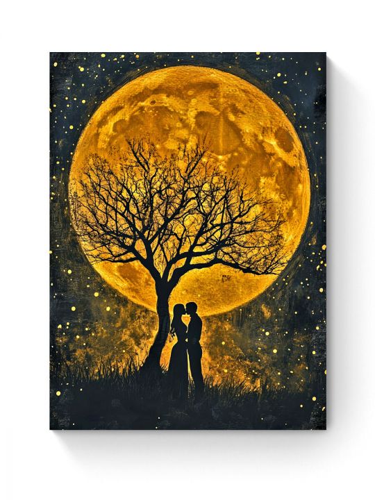 Алмазная мозаика на подрамнике «Золотая луна» 40x30 см