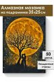 Алмазная мозаика на подрамнике «Золотая луна» 35x25 см