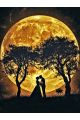 Алмазная мозаика без подрамника «Золотая луна» 130x100 см