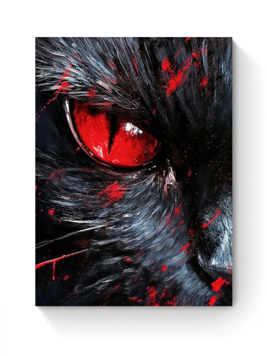 Алмазная мозаика на подрамнике «Черный кот» 40x30 см