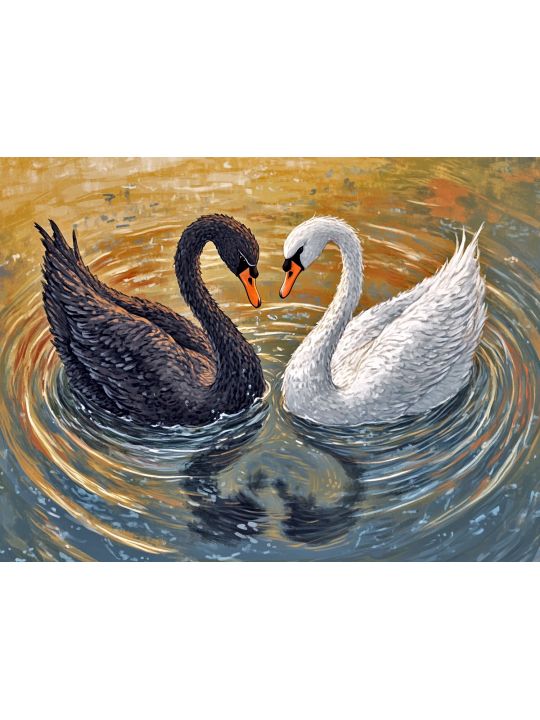 Алмазная мозаика без подрамника «Инь и Ян» 40x30 см