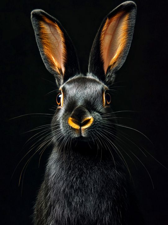 Алмазная мозаика без подрамника «Черный кролик» 50x40 см