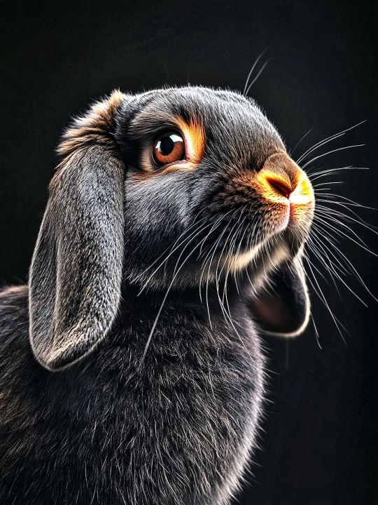 Алмазная мозаика без подрамника «Черный кролик» 70x50 см